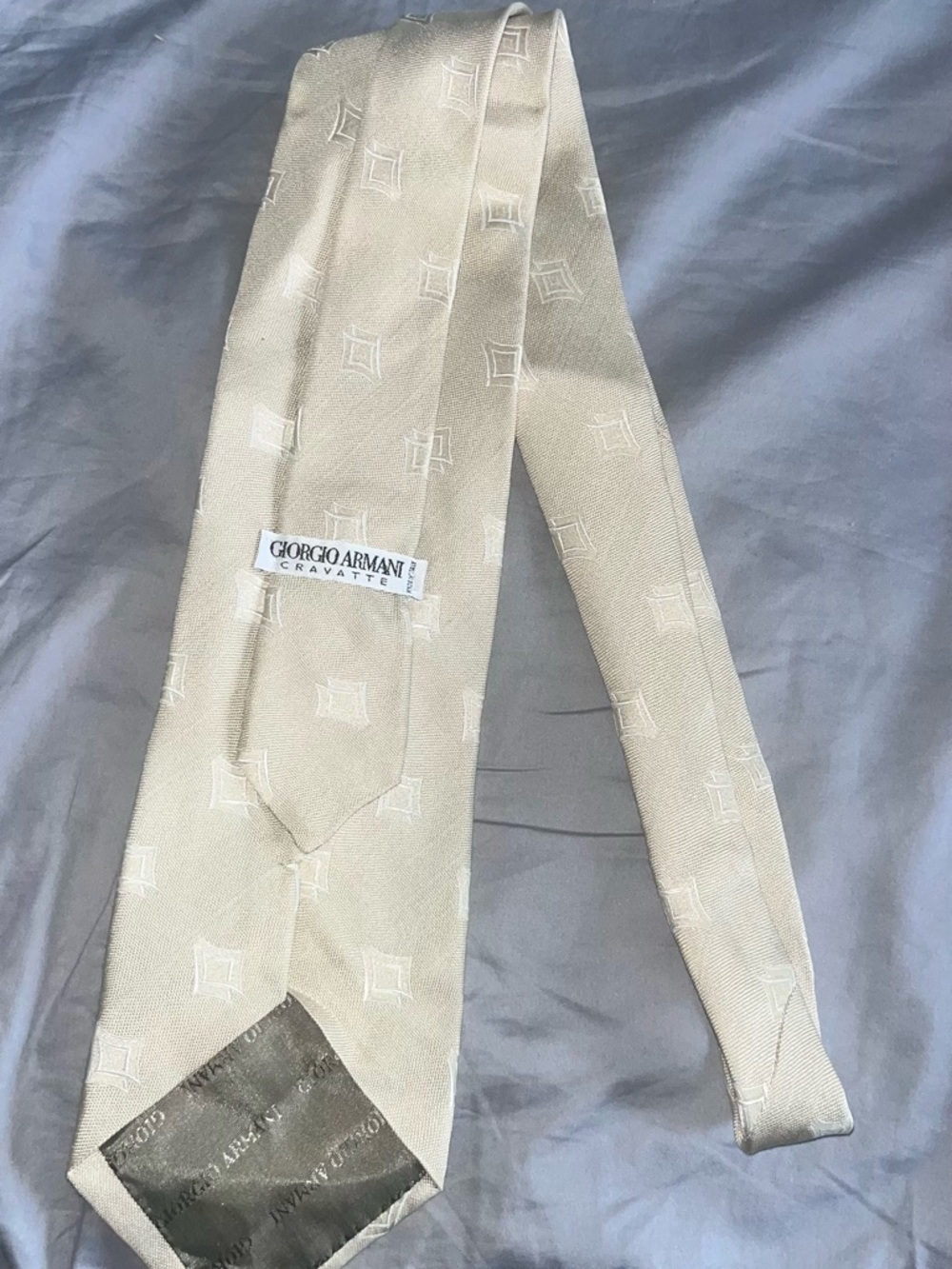 Giorgio Armani Beige Silk Jacquard Tie